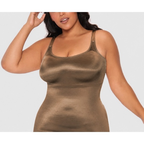 Ruby Ribbon Other - *Flawed Ruby Ribbon Lace Cami Size 46 Brown Shapewear 3022 Sculpting Tank Top